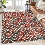 Garvee Washable Rug 8x10 Large Living Room Rug Boho Rug Modern Geometric Area Rugs for Bedroom Distressed Office Floor Carpet Trellis Rug Non Slip Dining Room Area Rugs Farmhouse Rug Multi Color - Colorful