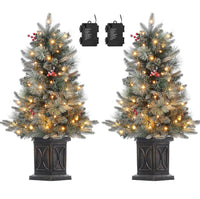 Garvee 2PCS Premium Artificial Christmas Tree with 78 Warm White LEDs - Battery Operated Artificial Christmas Tree with 8 Adjustable Modes, Christmas Tree with Density Branches