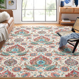 Garvee 8x10 Area Rug for Living Room Vintage Washable Rugs for Bedroom Retro Distressed Floor Carpet Soft Low Pile Paisley Print Accent Rug for Dining Room Nursery Home Office Playroom Multi - Colorful