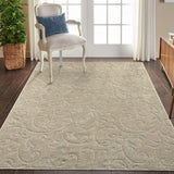 Garvee Shag Area Rug 9x12 Vintage Contrast Floral Plush Thick Soft Indoor Carpet Non-Slip Natural Color - Natural