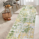 Garvee Washable Runner Rug 2x6 Runners for Hallways Non Slip Bathroom Rugs Modern Area Rug Soft Bedroom Rug Farmhouse Throw Rugs Kitchen Rugs Entryway Rugs Stain Resistant Carpet 2'x6' Tender Grass - Yellow Green