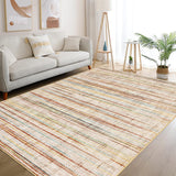 Garvee Washable Rugs 6x9 Rug Modern Printed Rug for Living Room Bedroom Contemporary Distressed Office Rug Low Pile Neutral Soft Nursery Rug Colorful Rug Non Slip Farmhouse Floor Cover Multi Color - Multicolor