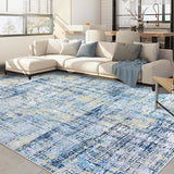 Garvee Modern Area Rugs 5x7 Rug for Living Room Washable Rug Non Slip Abstract Area Rug for Bedroom Soft Throw Rugs Contemporary Stain Resistant Carpet for Dining Room 5'x7' Blue/Light Yellow - Blue Yellow