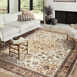 Garvee Washable Area Rug Vintage Foldable Thin Soft Low-Pile Non-Slip Stain Resistant Carpet Camel 5x7ft Indoor Outdoor - Camel