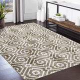 Garvee 8x10 Area Rug Modern Geometric Machine Washable Area Rug for Living Room Bedroom Contemporary Moroccan Non-Slip Stain Resistant Accent Rug Carpet for Home Decor Floor Decoration, Taupe - Brown & Khaki