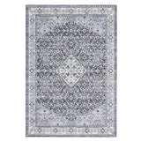 Garvee 9*12ft Persia Style Area Rug Gray ,Machine Washable Stain-Resistant Area Rug with Non-Slip Backing Low for Living Room, Bedroom, and Dining Room - Gray