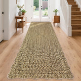Garvee Imitation Braided Collection 2x8 Runners Non Slip Washable Kitchen Rugs Soft Low Pile Indoor Carpet Runners for Entryways Living Room - Natural