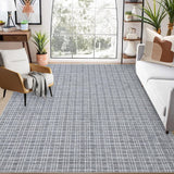 Garvee 6x9 Large Area Rug for Living Room Modern Washable Rug Checkered Print Accent Rug Contemporary Plaid Throw Carpet for Bedroom Dining Room Office Non-Shedding Non Slip Foldable Rug Grey - Dark Gray