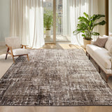 Garvee Living Room Rugs 10x13 Abstract Washable Non Slip Area Rug Taupe Ultra Thin Low Pile Carpet for Bedroom Dining Room Office Apartment - Taupe