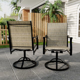 Garvee Outdoor Swivel Dining Chairs with Textilene Breathable Back, Swivel Patio Dining Chairs Set of 2, SwivelPatio SlingChairs Set for Poolside Lawn Garde, Gold - Gold