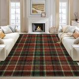 Garvee Washable 8x10 Area Rug Plush Non Slip Stain Resistant Red & Green for Living Room Bedroom Nursery - Red & Green