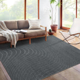 Garvee 9x12 Area Rug Indoor Non Slip High Low Pile Rug Modern Abstract Large Bedroom Rug Minimalist Curve Rug Geometric Wave Floor Cover Boho Accent Floor Cover Carpet for Living Room,Grey - Gray