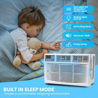 Garvee 12000 BTU Window Air Conditioner With Wi-fi Enabled, Remote Control, Cooling Up To 550sq.ft, 115v Wall Mounted Window Ac Units For Rooms, Dehumidifier, Fan, Reusable Filter