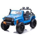 Garvee Ride - P Series: 24V 2 Seater Ride On Truck Car For Kid age 3 - 8 years, w/Remote Control, 4-Wheeler Suspension, 4x55W Powerful Engine, 4WD Battery Powered, LED Lights, Soft Braking - Blue - Blue