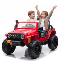 Garvee Ride - P Series: 24V 2 Seater Ride On Truck Car For Kid age 3 - 8 years, w/Remote Control, 4-Wheeler Suspension, 4x55W Powerful Engine, 4WD Battery Powered, LED Lights, Soft Braking - Red