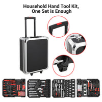 Garvee 800-Piece Tool Kit with Aluminum Trolley Case - Mechanic Rolling Tool Box, Socket Wrench Hand Tools, Household Repair Kit, and Tool Belt