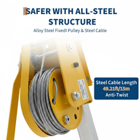 Garvee Confined Space Tripod Kit 1200 lbs Winch, 6.5' Steel Legs, 49' Cable, Anti-Rotation Pulley, Telescoping Legs, Storage Bag, Rescue Operations