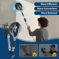 Garvee Drywall Sander, 710W Electric Sander Tool with Variable Speed 800-1700RPM, 6.6ft Dust Hose with LED Light, Extendable & Foldable Handle, 6 Pcs Sanding Discs, Carrying Bag