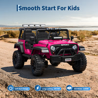 Garvee Ride - P Series: 2 Seater Ride On Car for Kids, 24V Electric Truck with Parent Remote Control, Spring Suspension, 2 Speeds, LED Headlight & Music Player, Kids Electric Vehicle for Aged 3-8 Years