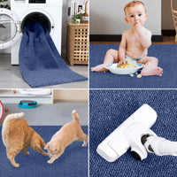 Garvee 9x12 Area Rug Modern Solid Textured Extra Large Area Rug Machine Washable Rug for Living Room, Non-Slip Stain Resistant Accent Rug Farmhouse Weaving Floor Cover Carpet for Bedroom, Navy