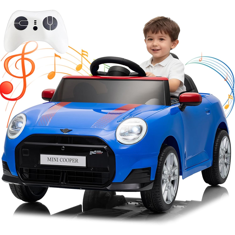 Garvee 12V BMW Mini Cooper Licensed Electric Ride-on Car for Kid, Powered by 4.5Ah Battery, Includes Positive Energy Charger, Wheels, Remote Control with Factory-Paired Code