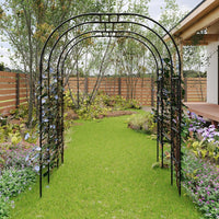 Garvee Garden Arch Trellis for Climbing Plants - Heavy-Duty Galvanized Steel, Rust-Resistant Coating, Easy Tool-Free Assembly, Powder-Coated Black, 59x86.6in, Outdoor Wedding Patio Decor