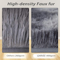 Garvee Fluffy & Sheepskin Dark Grey 6x9 Furry Shaggy Rug, Plush Fuzzy Carpet for Kids Nursery Dorm Bedroom Living Room