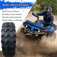 25x8-12 6PR ATV/UTV Tires, All Terrain Tires 25x8x12 Trail Sand Mud Stream Off-Road Tires, Tubeless Set of 2