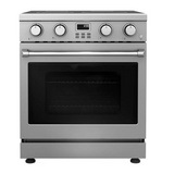 Garvee Professional Electric Range with 4 Heating Elements Cooktop,30“ Convection Oven Capacity,in Stainless Steel,Clock and Timer,Smooth Glass Top - silver