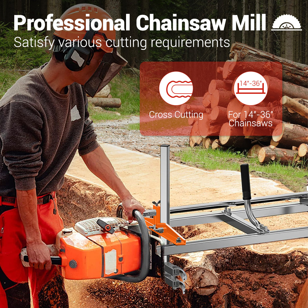 Garvee Chainsaw Mill 14"-36" Portable Planking Lumber Cutting Milling Bar, Adjustable 1/2"-14" Cuts