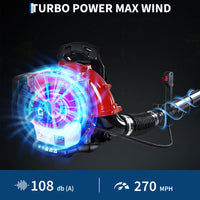 Garvee 52CC Backpack Gas Leaf Blower 2.2 HP 2-Stroke Engine Ergonomic Design 780 CFM 270 MPH Outdoor Yard Cleanup