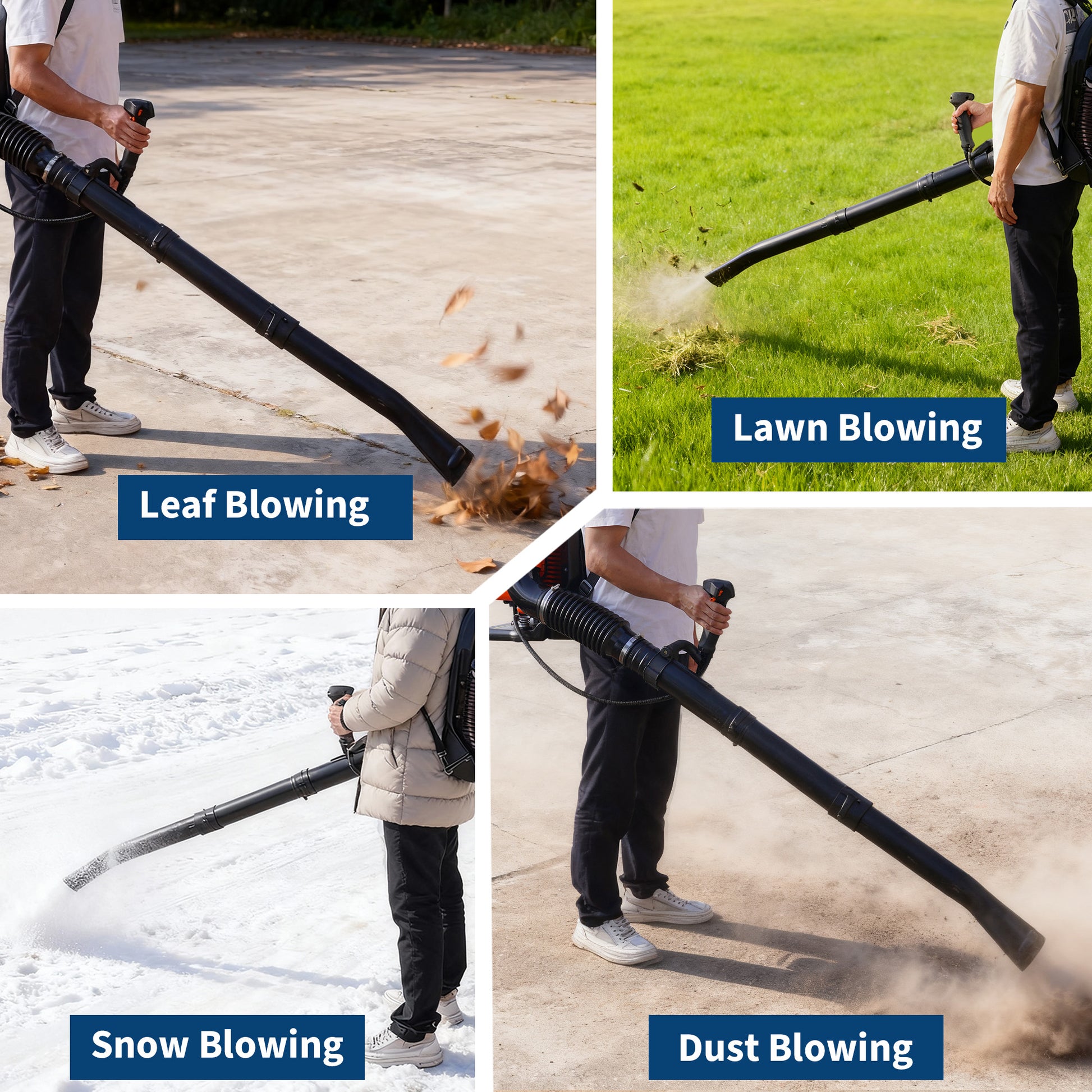 Garvee 66CC Backpack Gas Leaf Blower 2-Stroke Engine High Power Ergonomic Design 880 CFM 320 MPH Heavy Duty Easy Start for Lawn & Garden Outdoor Cleanup