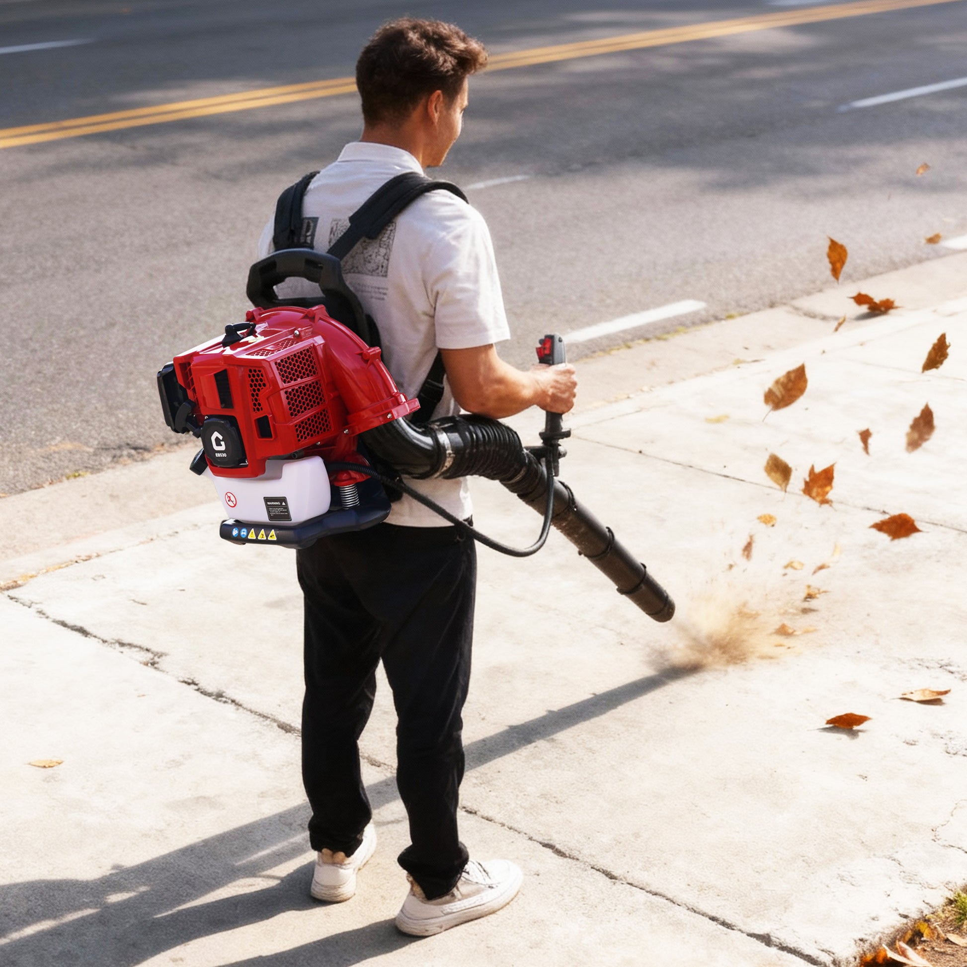 Garvee 52CC Backpack Gas Leaf Blower 2.2 HP 2-Stroke Engine Ergonomic Design 780 CFM 270 MPH Outdoor Yard Cleanup