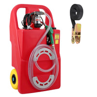 32Gallon Fuel Caddy with 12V Pump on Wheels, Gasoline Diesel Fuel Container for Cars, Boats