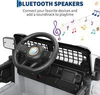 Garvee Ride P Series 12V Kids Electric Vehicles with Remote Control Spring Suspension, LED Lights, Bluetooth, 2 Speeds - Whtie