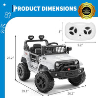 Garvee Ride P Series 12V Kids Electric Vehicles with Remote Control Spring Suspension, LED Lights, Bluetooth, 2 Speeds - Whtie