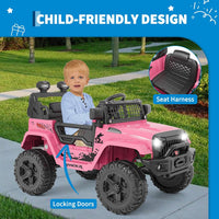 Garvee Ride P Series 12V Kids Electric Vehicles with Remote Control Spring Suspension, LED Lights, Bluetooth, 2 Speeds - Pink