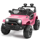 Garvee Ride P Series 12V Kids Electric Vehicles with Remote Control Spring Suspension, LED Lights, Bluetooth, 2 Speeds - Pink - Pink