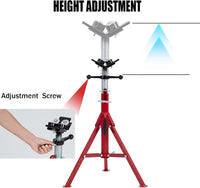 Garvee V-Head Pipe Jack, 28-52" Adjustable, 1/8"-12" Cap, 2500 lb Load