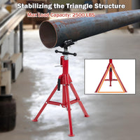 Garvee V-Head Pipe Jack, 28-52" Adjustable, 1/8"-12" Cap, 2500 lb Load