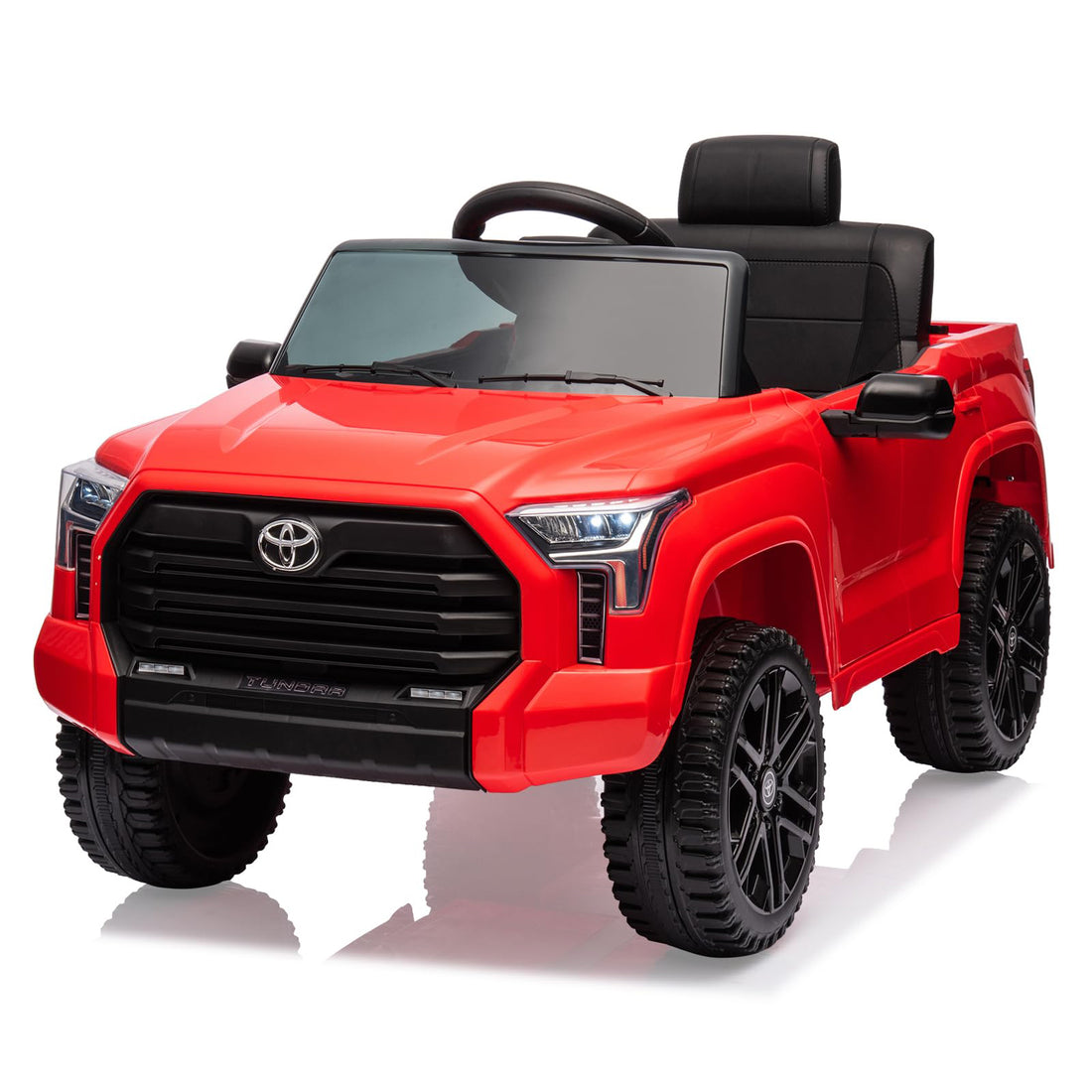12V Ride on Car for Kids, Licensed Toyota Ride on Truck, Battery Powered Electric Car with Remote Control, MP3, LED Lights, Suspension System, Double Doors, Safety Belt, Ride On Toys for Boys Girls