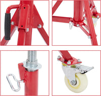 Garvee Adjustable V-Head Pipe Jack Stand with Casters, 28-52 Inch Height, 2500 lb Capacity, Heavy Duty Carbon Steel, Foldable & Portable, Corrosion-Resistant, Suitable for Various Applications