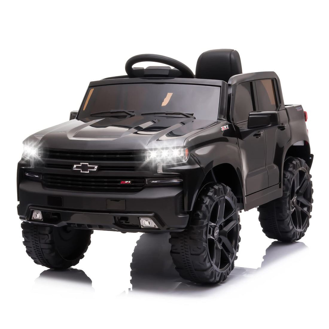 12V Ride on Car with Remote Control, Battery Powered Licensed Chevrolet Silverado GMC Kids Ride On Truck, Toddler Electric Vehicles Toys,Music,FM,Bluetooth, Spring Suspension, LED Light