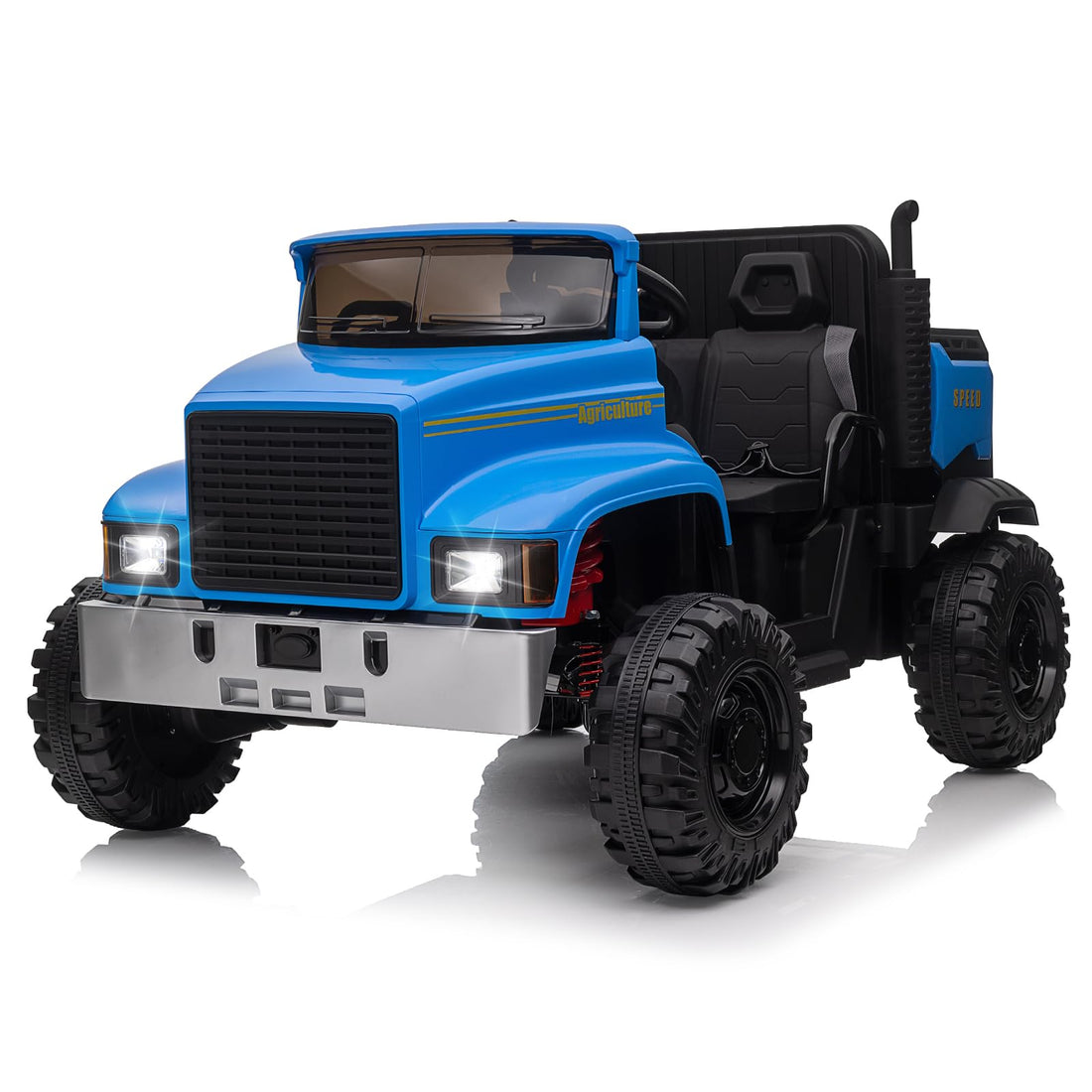 24V Ride On Truck with Remote Control Electric UTV Vehicles with Dump Bed, 4WD Power 4x200W Motors,4xSpring Suspension, 3 Speeds, 2 Seater Kids Ride On Toys Best Gifts for Kids