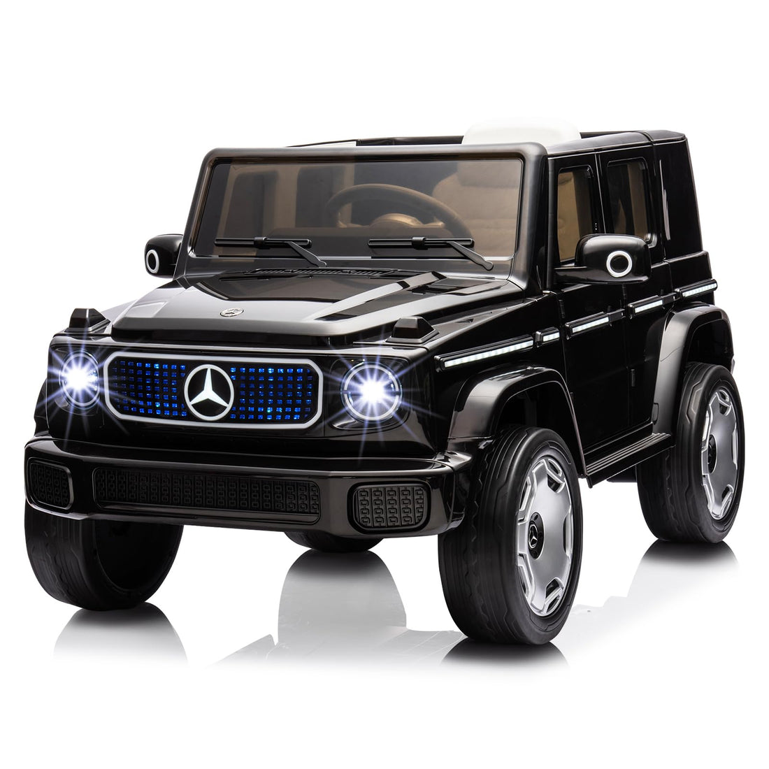 Garvee 12V Mercedes-Benz EQG Kids Ride-On: Dual Motors, 4.0 MPH, LED, USB/BT Music, Remote Control, Soft Start, for Ages 3-7