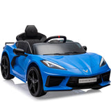 Garvee Ride - P Series: 12V Kids Ride on Car Licensed Corvette Battery Powered Car Toddles Electric Sports Car Toy with Remote Control, Visual Dashboard, LED Lights, Music, Gifts for Boys Girls, Dark Blue - Blue