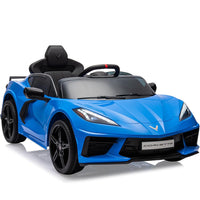 Garvee Ride - P Series: 12V Kids Ride on Car Licensed Corvette Battery Powered Car Toddles Electric Sports Car Toy with Remote Control, Visual Dashboard, LED Lights, Music, Gifts for Boys Girls, Dark Blue