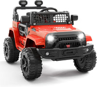 Garvee Ride P Series 12V Kids Electric Vehicles with Remote Control Spring Suspension, LED Lights, Bluetooth, 2 Speeds - Red