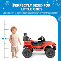 Garvee Ride P Series 12V Kids Electric Vehicles with Remote Control Spring Suspension, LED Lights, Bluetooth, 2 Speeds - Red