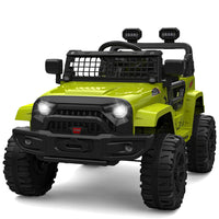 Garvee Ride P Series 12V Kids Electric Vehicles with Remote Control Spring Suspension, LED Lights, Bluetooth, 2 Speeds - Green